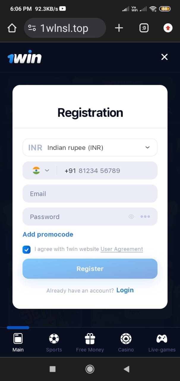 1 Win Registration App